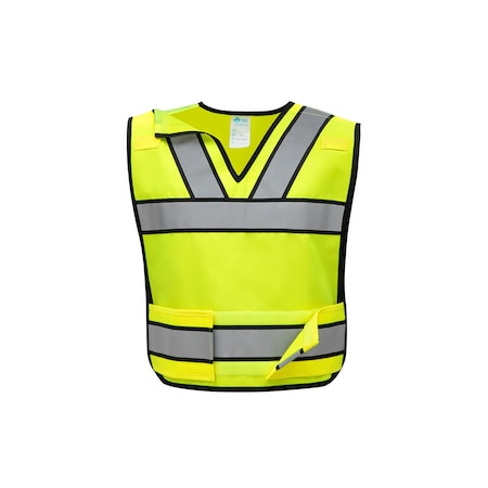2W International Hi-Vis Public Safety Vest 2XL, 3XL Class 2 V Back, , Hook & Loop 2 Mic Tab PWB507 2XL/3XL